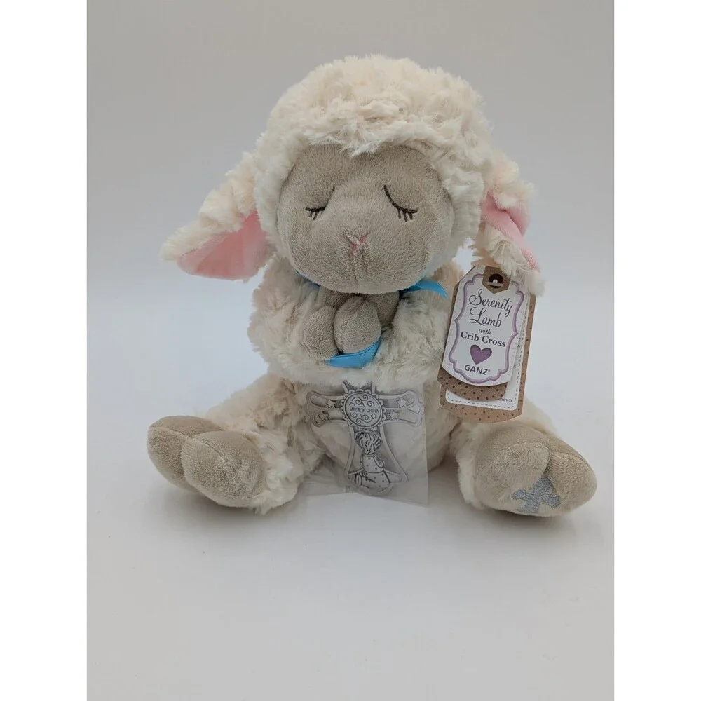 NWT Plush Serenity Lamb GANZ Cross Christening Baptism 10